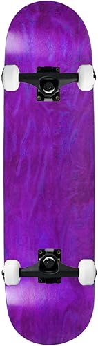 Moose Monopatín Completo Manchado Púrpura 7.75" NegroBlanco Montado