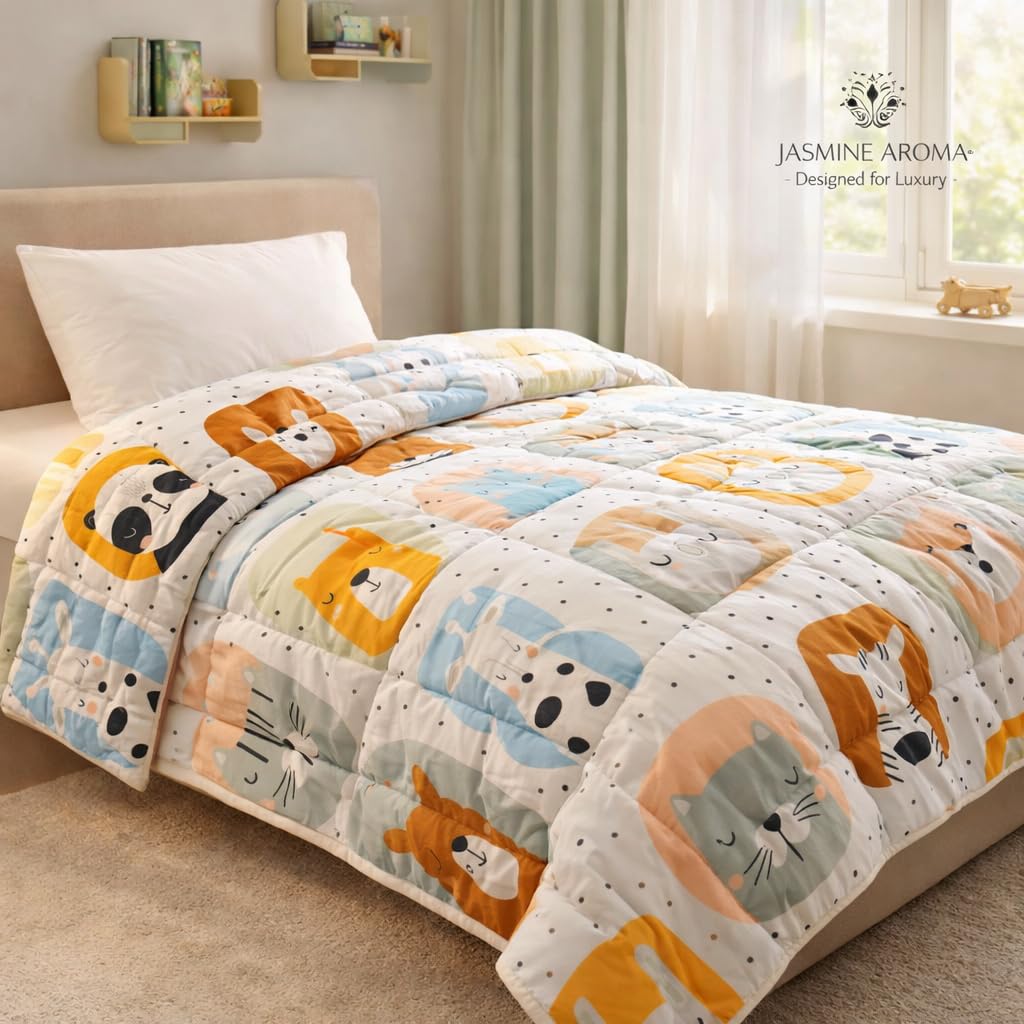 Aroma Brand Microfiber All Seasons Collection Single Bed Kids Bed Blanket | Cartoon Printed Dohar for Kids Boy & Girls | Soft Children Comforter | All Seasons Blanket (60 x 90 in) (Multi Animals)-image-7