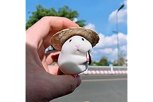 Cutest Hamster with Straw Hat Car Ornament for Best Car Interior Decoration