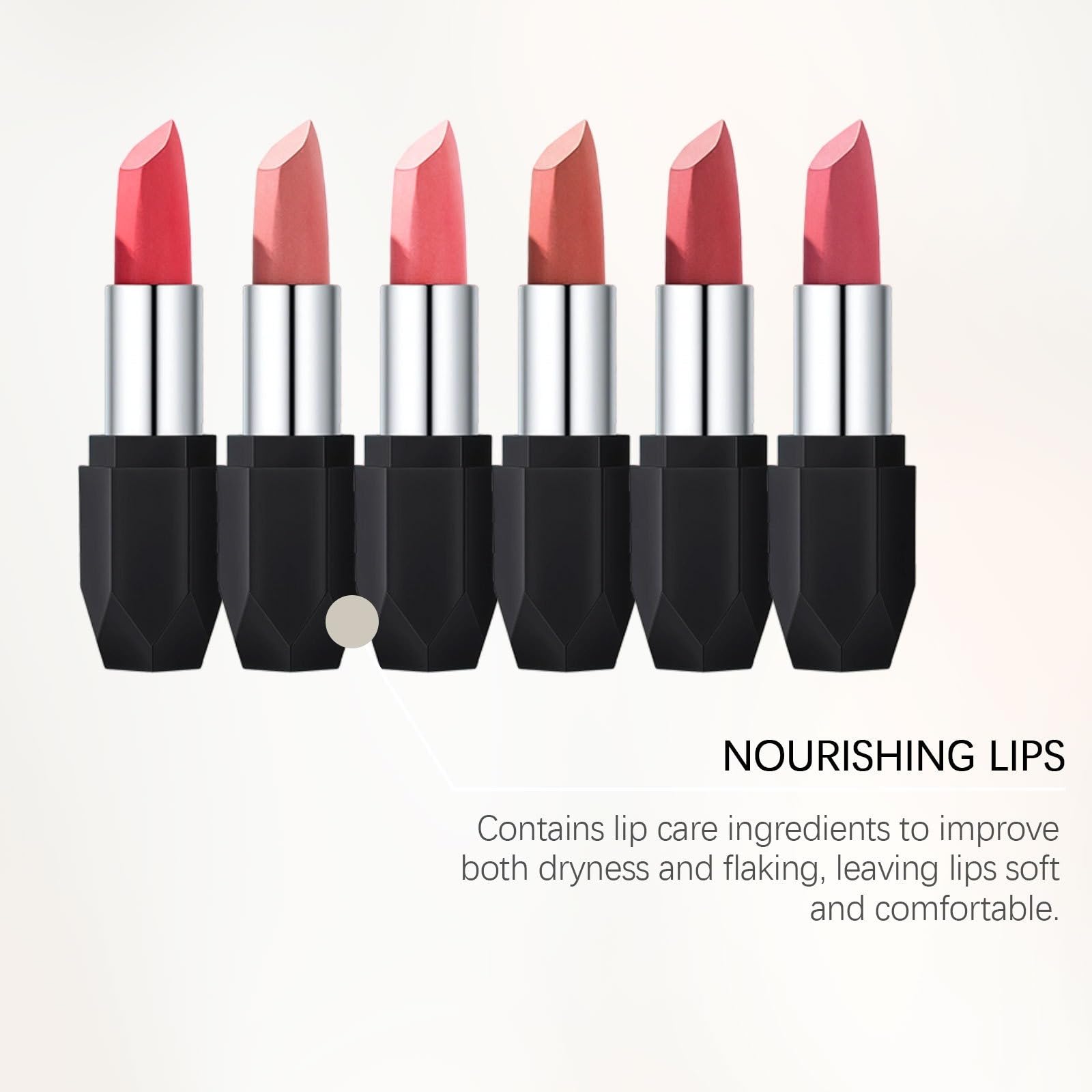 Rossetto opaco a lunga tenuta, 6 tonalità naturali idratanti, copertura uniforme, resistente ai trasferimenti, trucco labbra in velluto senza secchezza per uso quotidiano e sera