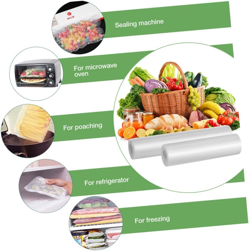 3 Rolls Heat Resistant Vacuum Sealer Bags Transparent Food Storage Bags for Meal Prep Safe Food Preservation for Outdoor Use