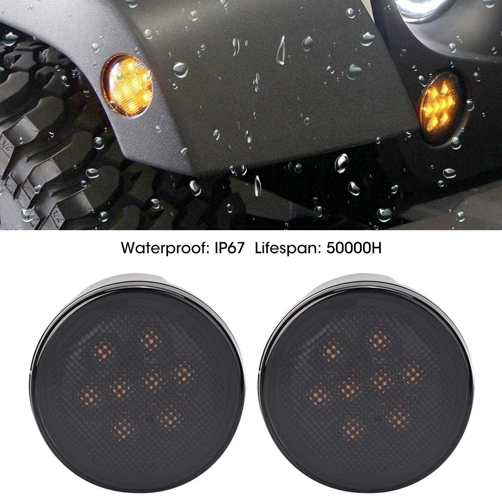 Coppia di indicatori di direzione laterali a LED per indicatori di direzione per parafango sostitutivi per JK JKU 2007-2018