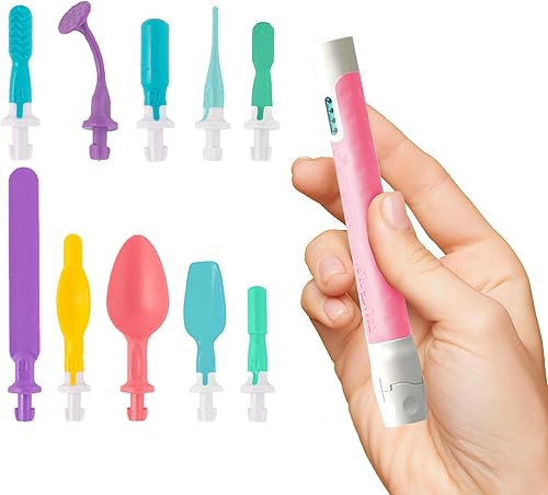 TalkTools Sensi - Herramienta de terapia sensorial oral con puntas de mandíbula Sensi suaves (rosa, juego de 10 puntas, rosa)