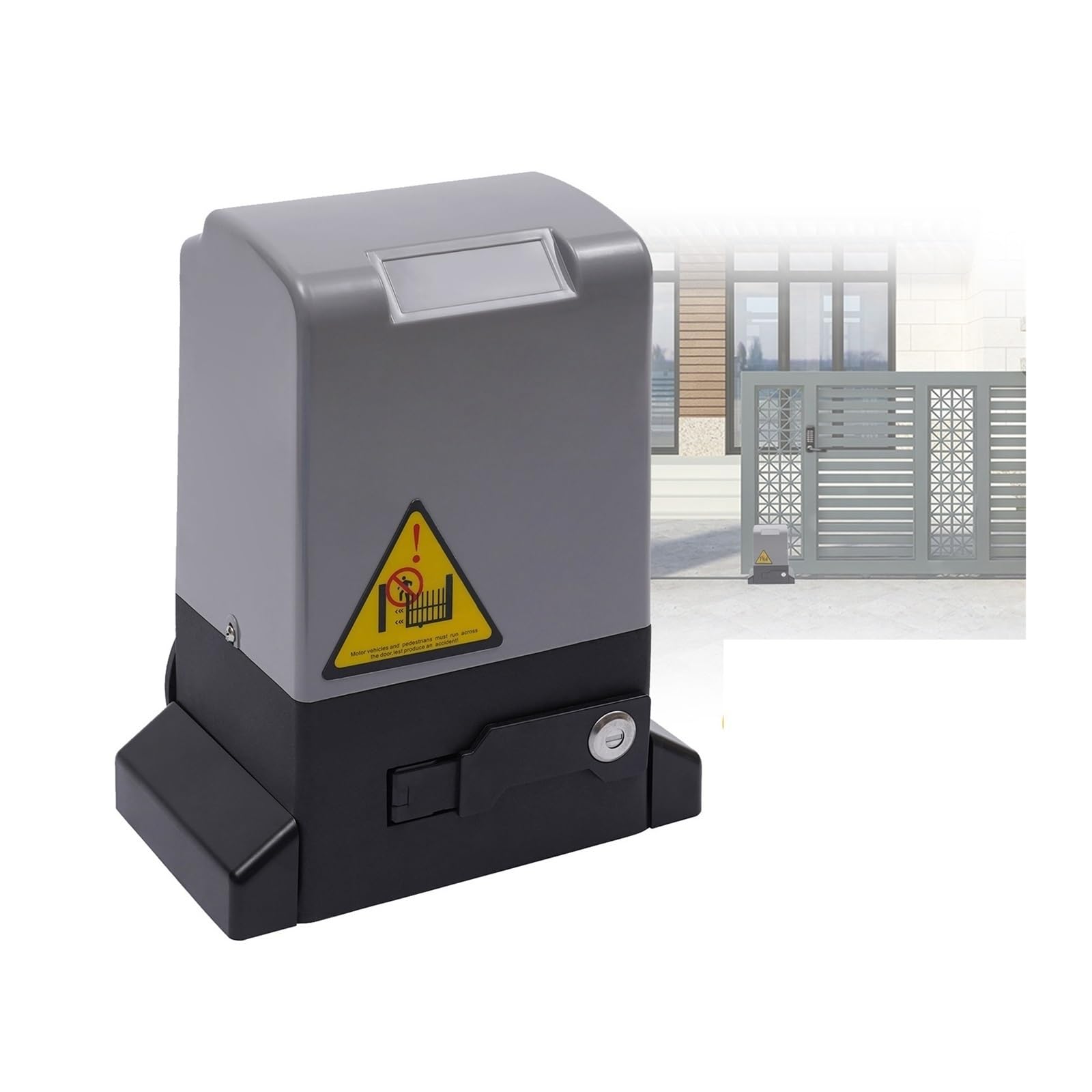 370W/550W/750W Elektryczny otwieracz bramy przesuwnej Automatyczny silnik Zestaw do kontroli bezpieczeństwa podjazdu z czujnikiem pozerwieni + 2 piloty do użytku DIY(600KG 370W)