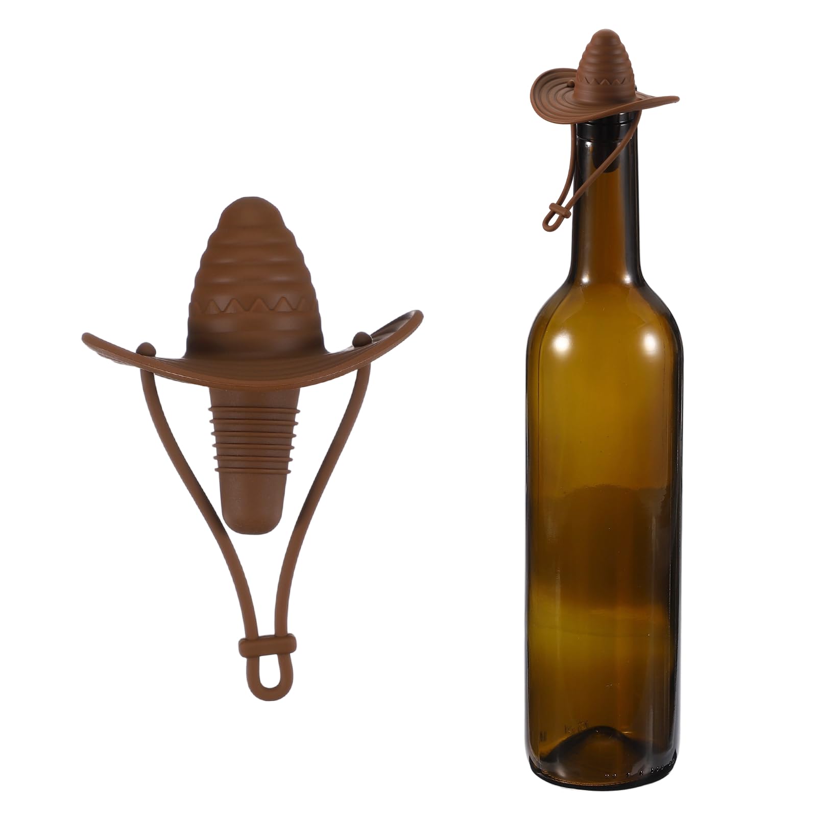 Bouchon de vin silicone chapeau de cowboy étanche pour bouteille de bar