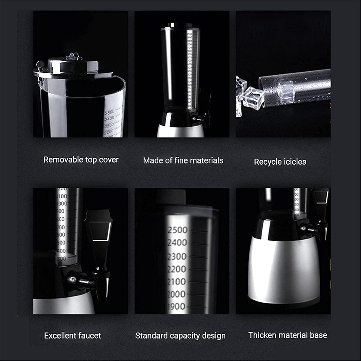 MU Bierturm, Bierfass-Spender, 2,5 l, für Bar, KTV, kommerzieller Weinspender, Saft, Bier, Taza, Bier, Kanone, Saft, Wein, Zubehör, C