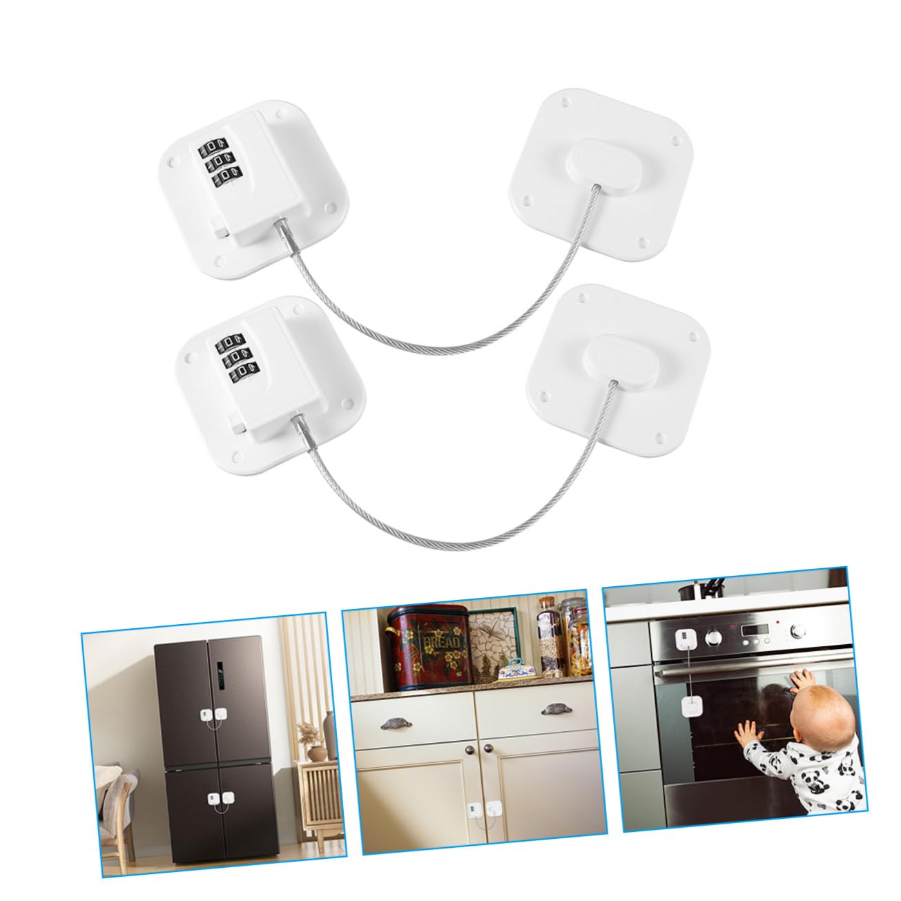 VICASKY Cerradura De Combinación Para Refrigerador De 6 Piezas Sin Perforar Y Cerradura De Seguridad Multifuncional Cuadrado Cerraduras De Puerta Cerradura De Refrigerador