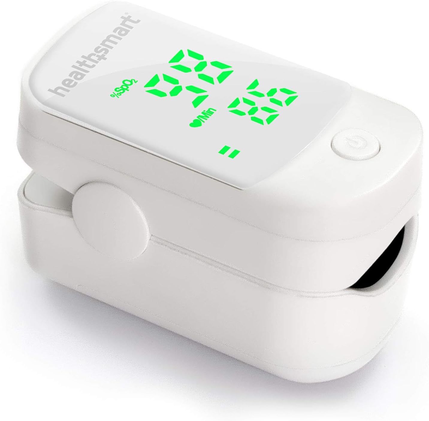 HealthSmart Pulse Oximeter for Fingertip That Displays Blood Oxygen Saturation Content, Pulse Rate and Pulse Bar with LED Display, Accurate and Reliable, Green