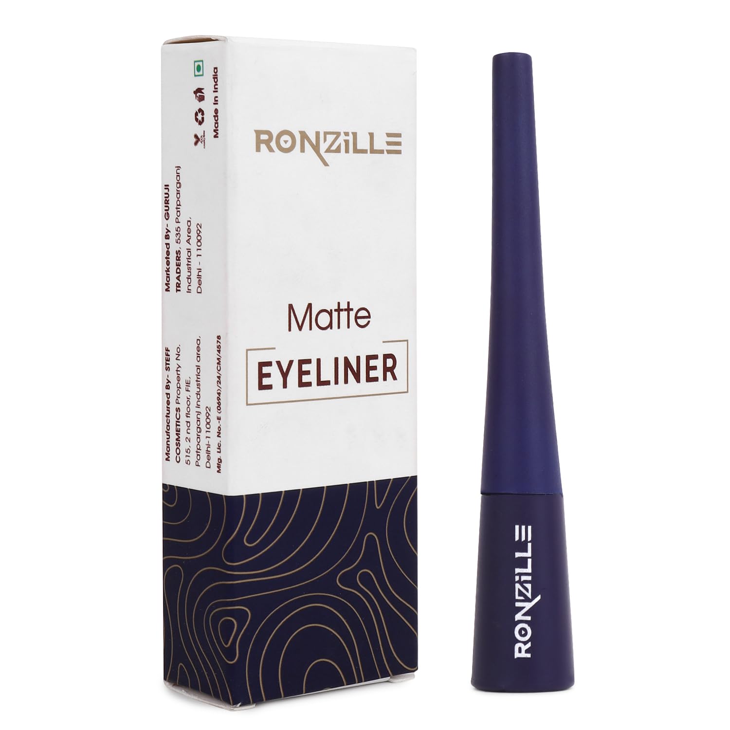 Ronzille Absolute Shine Liquid Matte Eyeliner,Long Lasting, Smudge Proof, Waterproof Liner, Eye Makeup 5 ml (Blue)-image-18