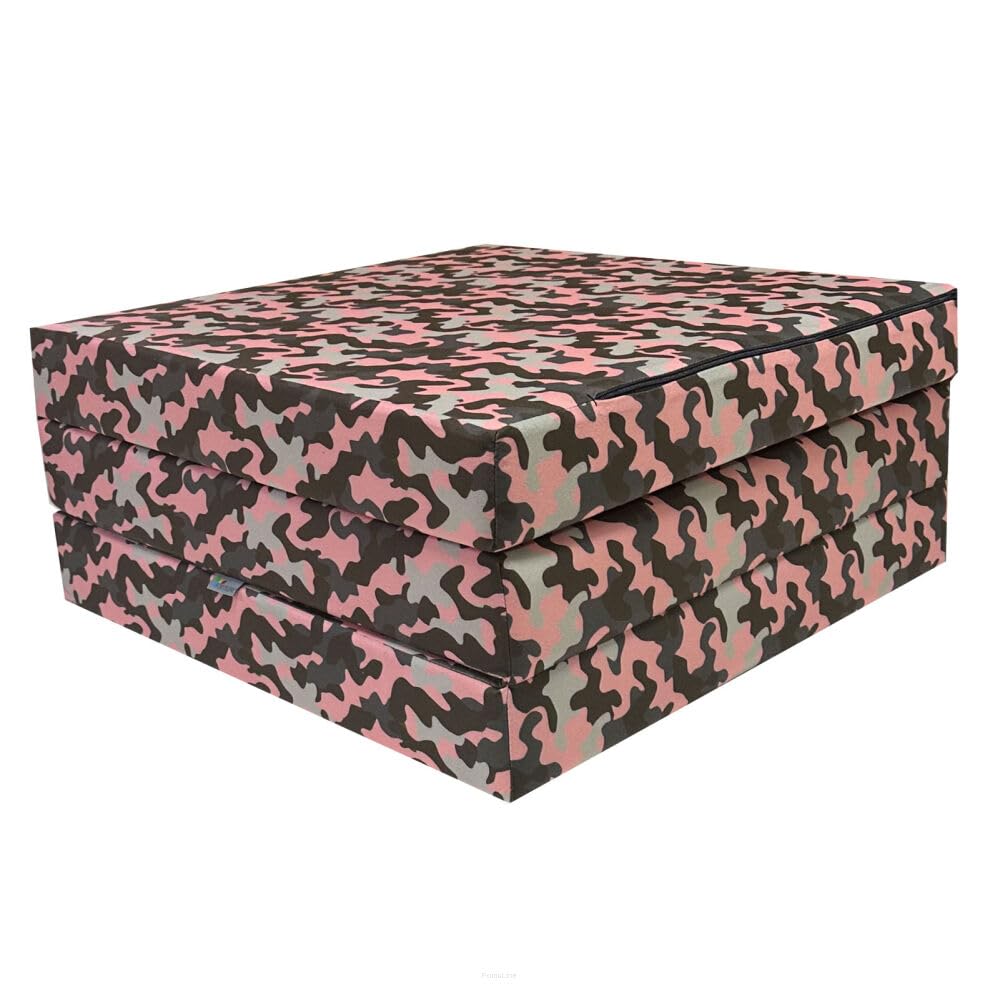 FORTISLINE Matelas Pliant 180 x 65 x 7 cm – Matelas d’Appoint en Mousse 3 Parties avec Housse Lavable – Matelas de Voyage et Camping – Fabriqué dans l’UE