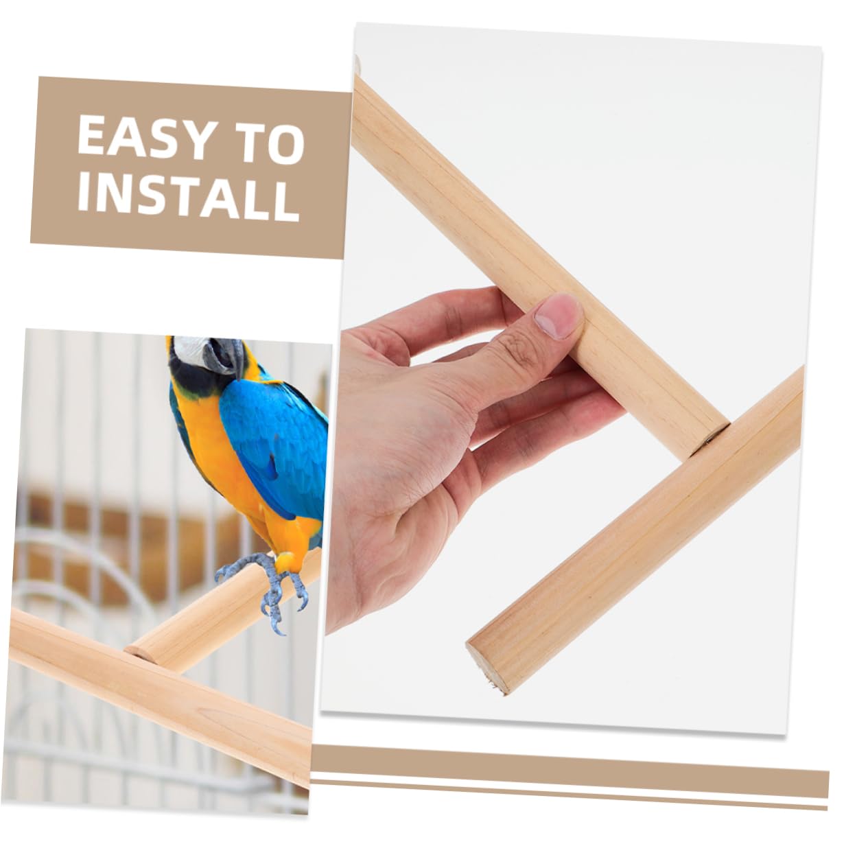 Toddmomy 8piezas Percha para Aves De Madera Natural Soporte para Periquitos y Juguetes para Pájaro para Ejercicio y Descanso