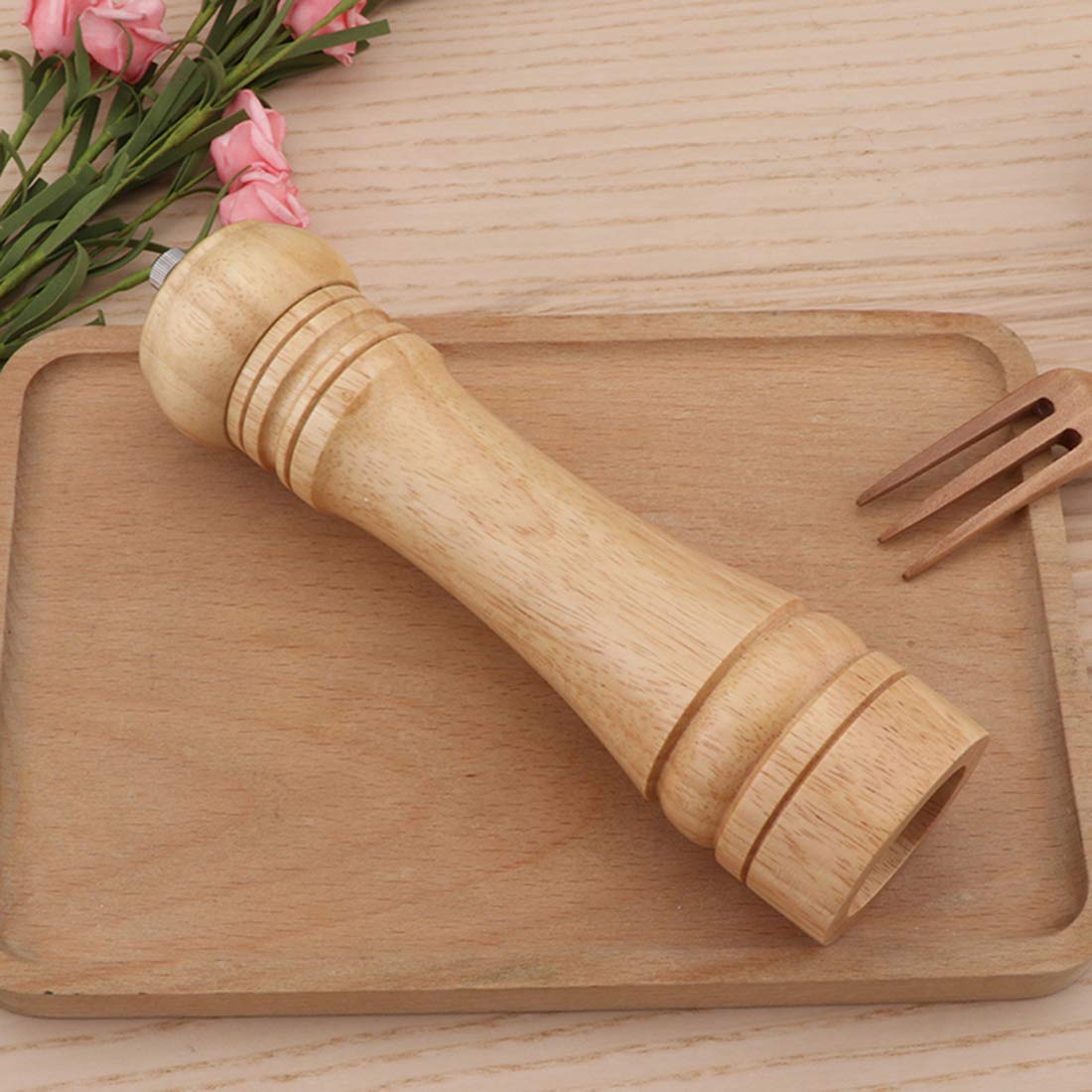 sdneNest Set macina sale e pepe in legno moderno con anima in ceramica regolabile, macinino sale e pepe per cucina, confezione da 2 pezzi, 12,7 cm, naturale, 12,7 cm