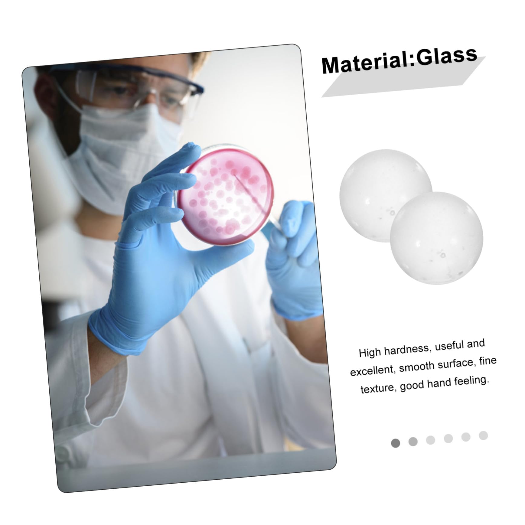 Ciieeo 2000 Piezas de Bolas de Vidrio Sólido Alta Dureza y Superficie Lisa, Esferas Transparentes de 2 Mm para Laboratorio y Experimentos Científicos