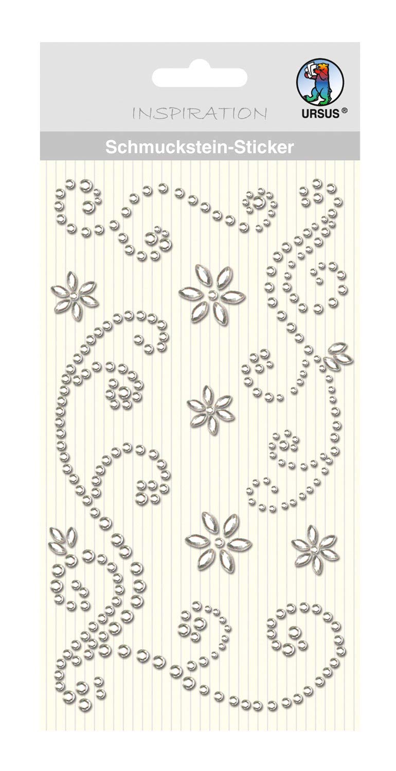 Gemstones Stickers Ornaments Pack of 8 Assorted Silver Ideal for Scrapbooking Card Making and Decoration, Colourful