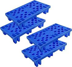 Plastic Pallet, Waterproof Storage Grid Pad Lightweight Plastic Pallets for Basement Storage Nestable Pallet for Indoor and Outdoor Floor Cargo Storage (4pcs-11.8 * 19.7 * 3.9in)