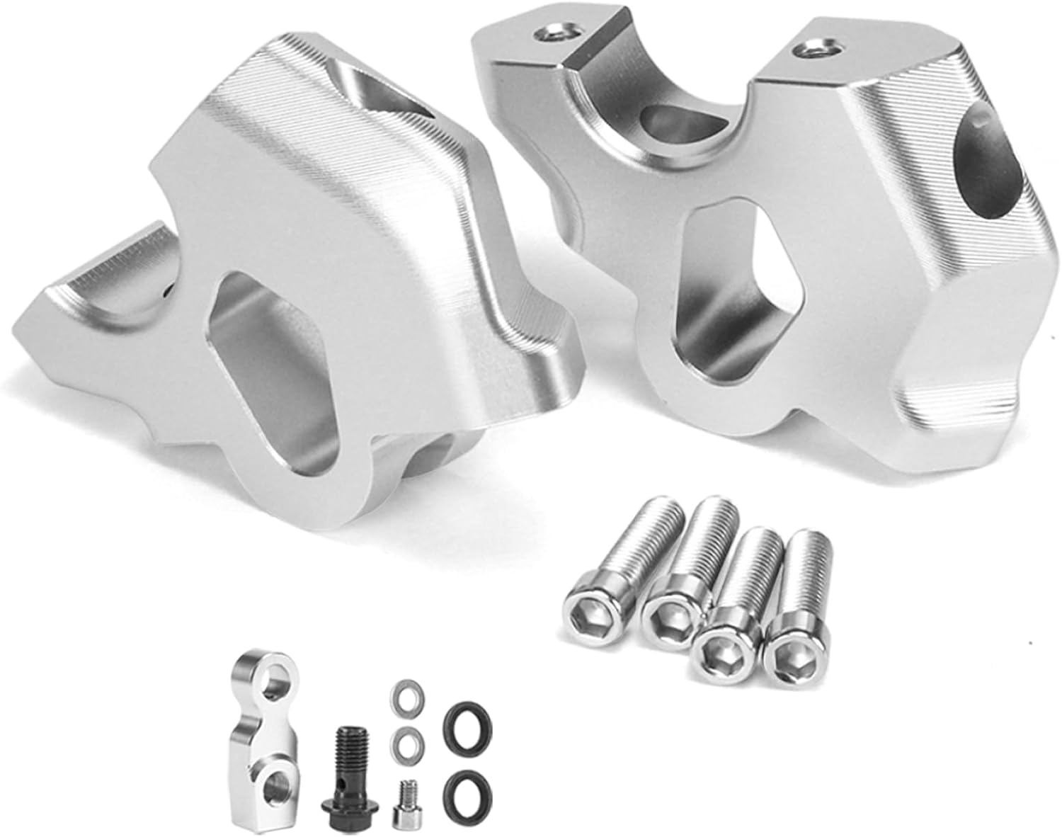 Motorcycle Handlebar Risers Handle Bar Clamp Extend Adapter For BMW R 1300 GS R1300GS 2023 2024- Accessories (Silver)