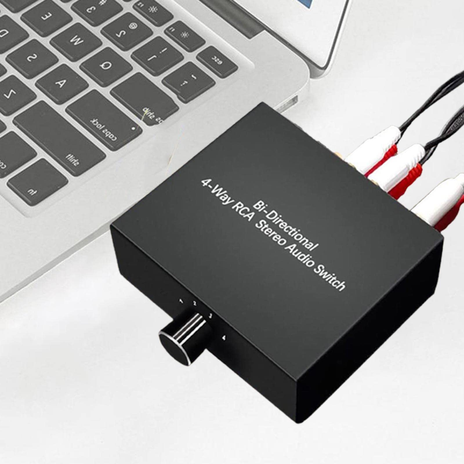 predolo 4 Porte bidirezionali Switcher Box Audio Splitter RCA Stereo Switch Selector Distributore, Interruttore a 4 canali