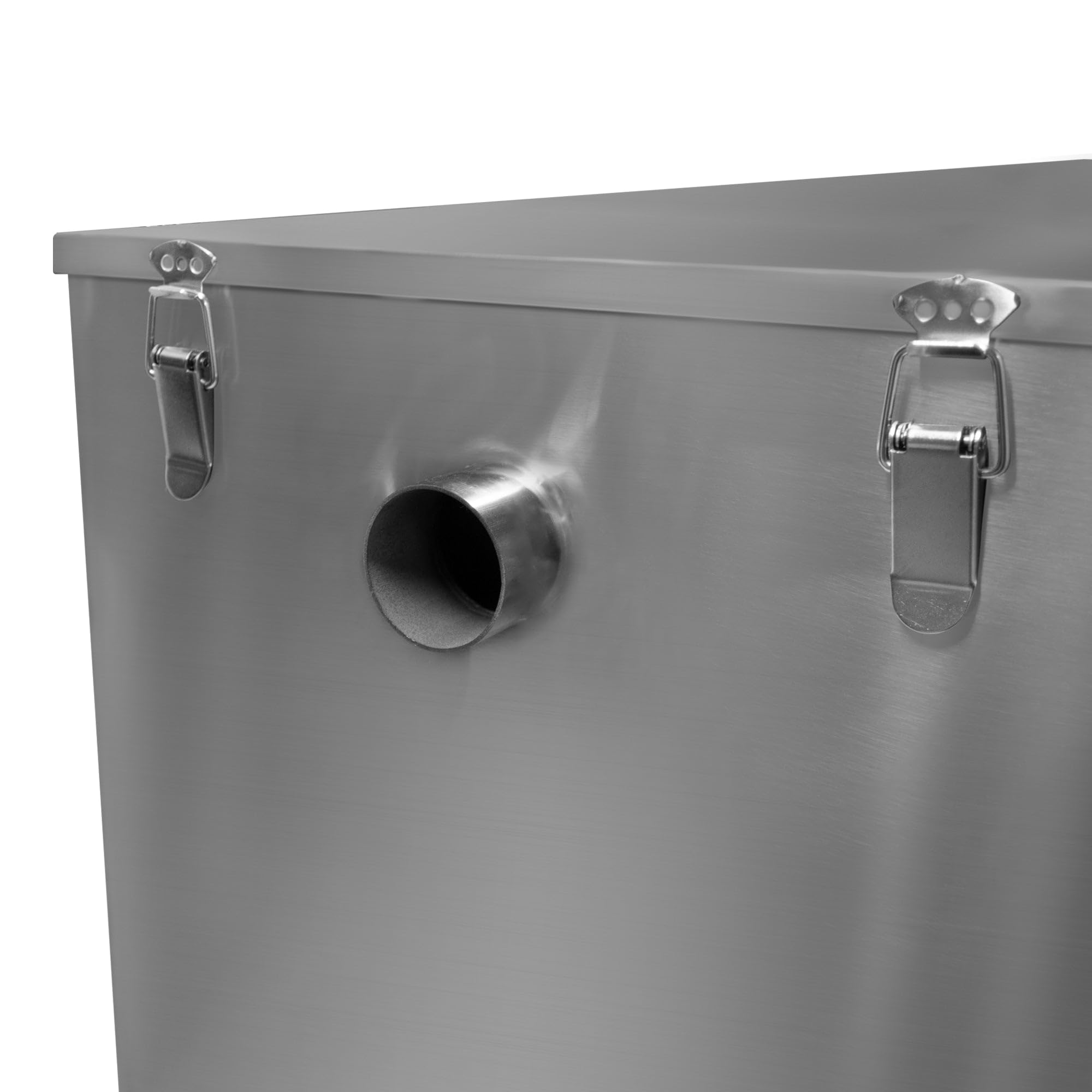 Kommerzieller Fettabscheider, 96 l, Untertischabscheider, 10 kg, Edelstahl, Abfallfett, Wasserabscheider, Filter, Restaurant, Küche, Café, 50 mm Ein- und Auslass, kompakt, 42 cm H x 45 cm B x 52 cm T