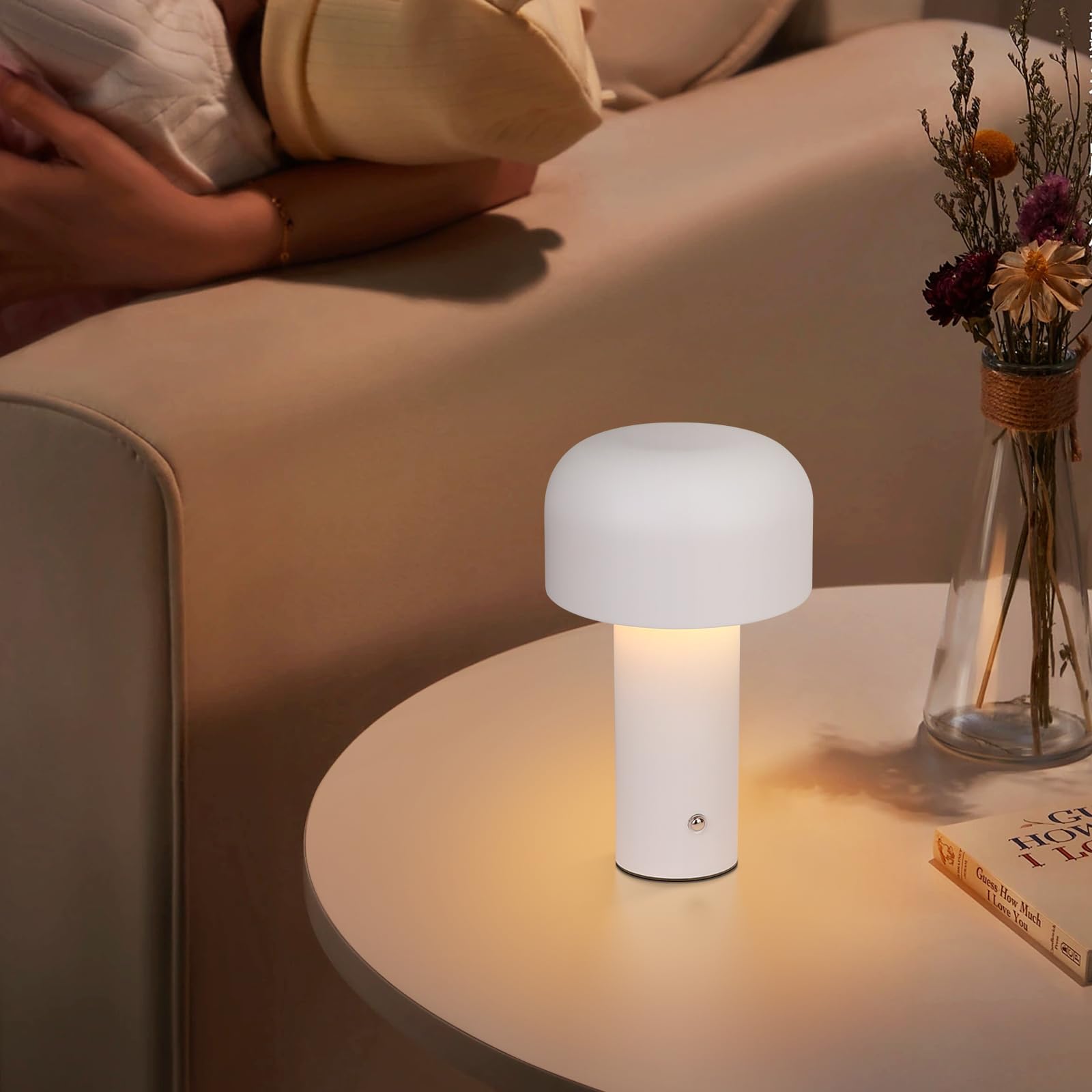 ZMH 2ER Tischlampe Kabellos Akku Tischleuchte - LED Nachttischlampe