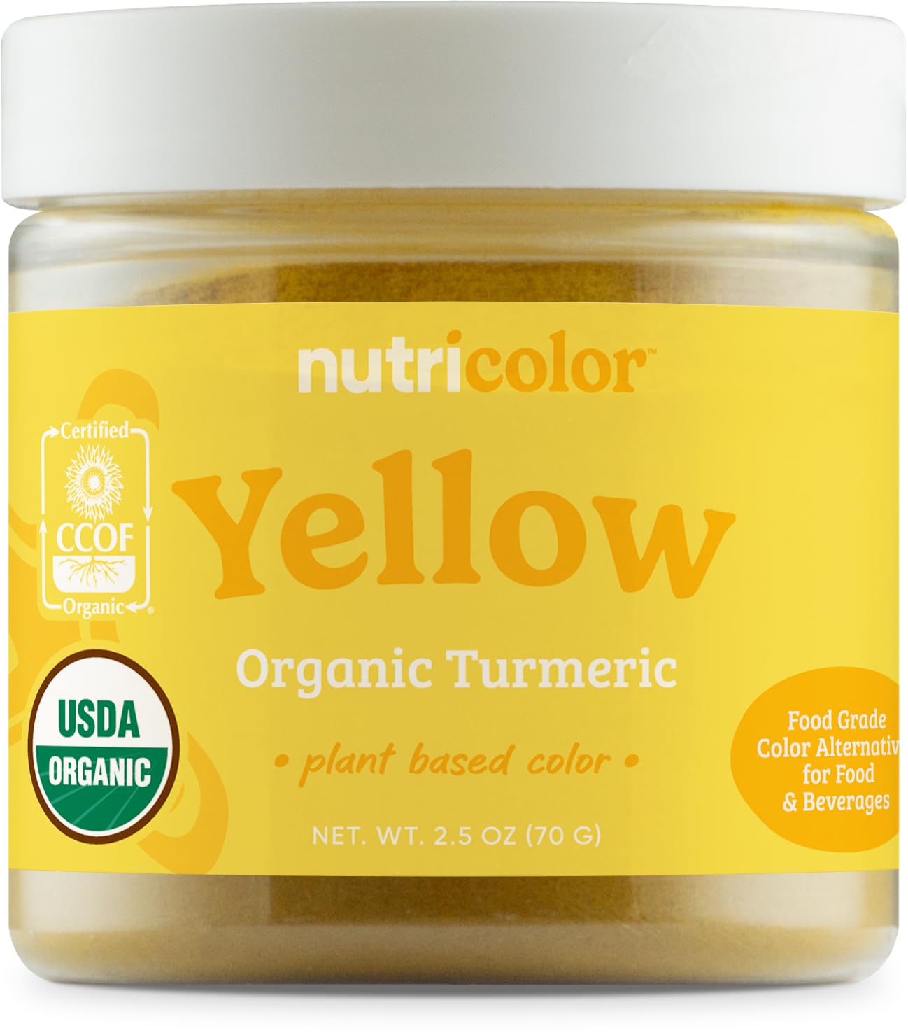 Nutricost Yellow Plant Based Food Coloring From Organic Turmeric Powder (70 Servings) - Nutricolor Color Alternative For Food & Beverages