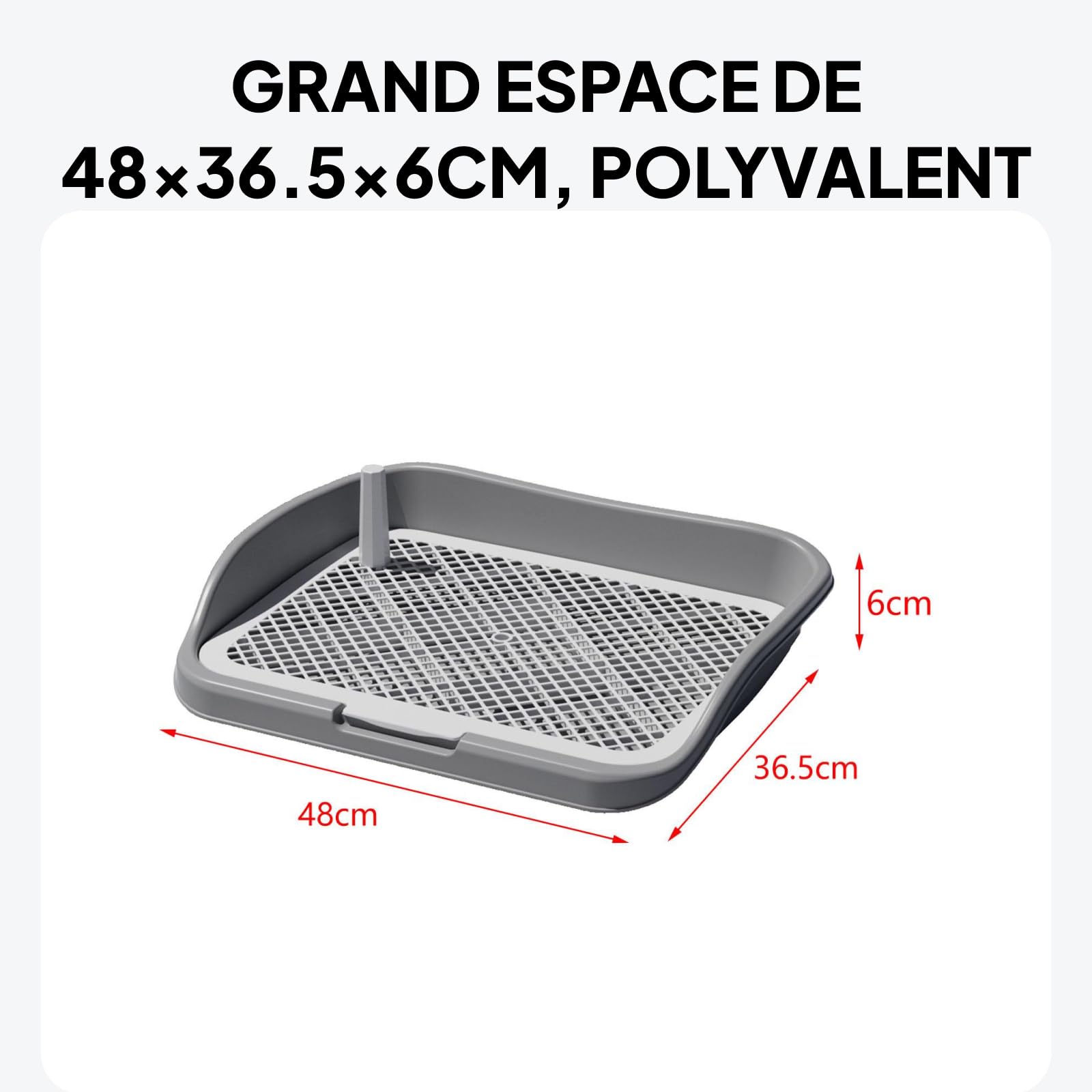 Sharplace Support de Pipi de Toilette pour Chien, Plateau de Pot pour Chien, grilles d'entraînement, Plateau à litière pour Animaux de Compagnie, Tapis, Gris