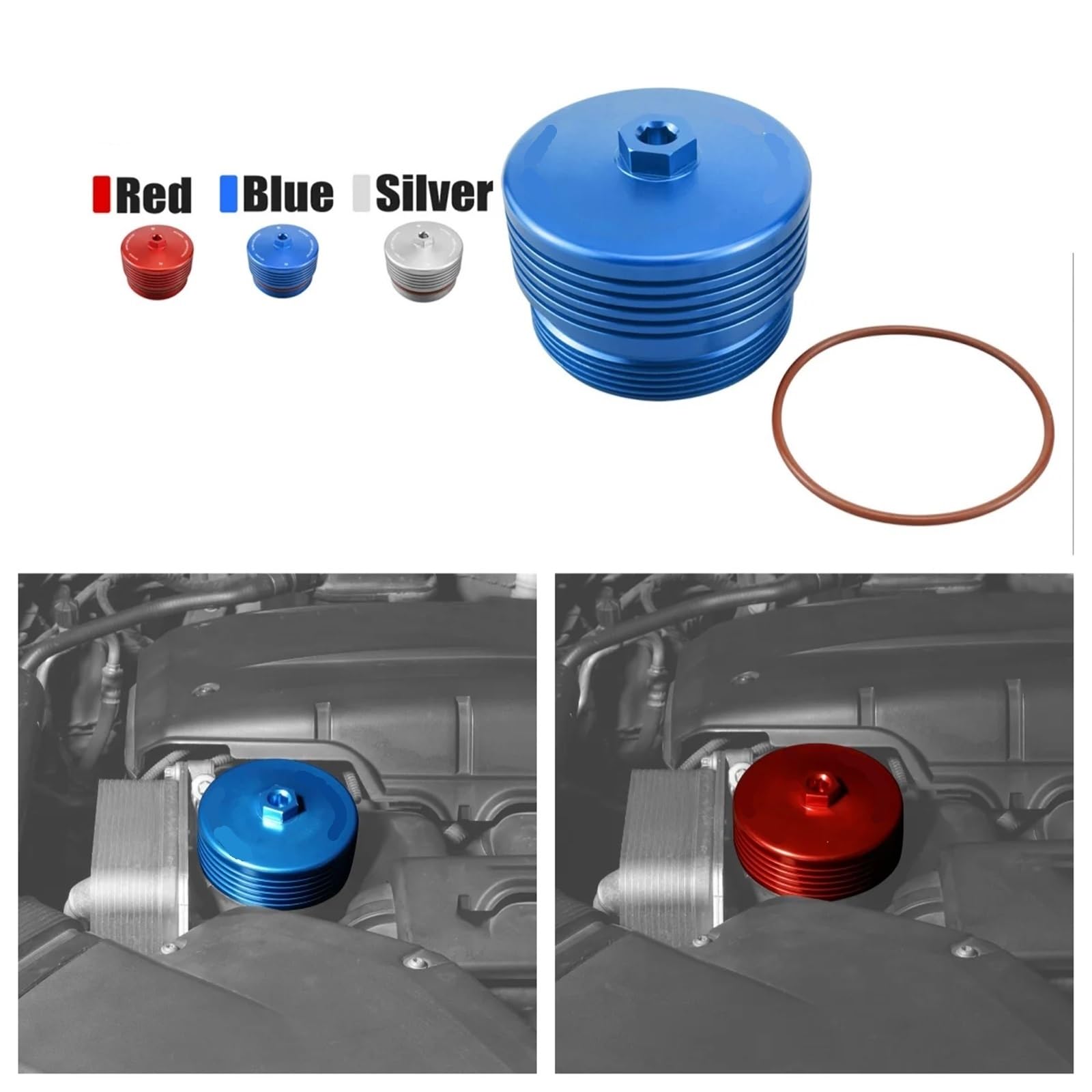 Filtro de aceite Carcasa del filtro de aceite para BMW N55 N54 E90 E92 E91 E93 F30 F20 F22 M4 E60 F10 X1 E84 Piezas automotrices(Sliver)