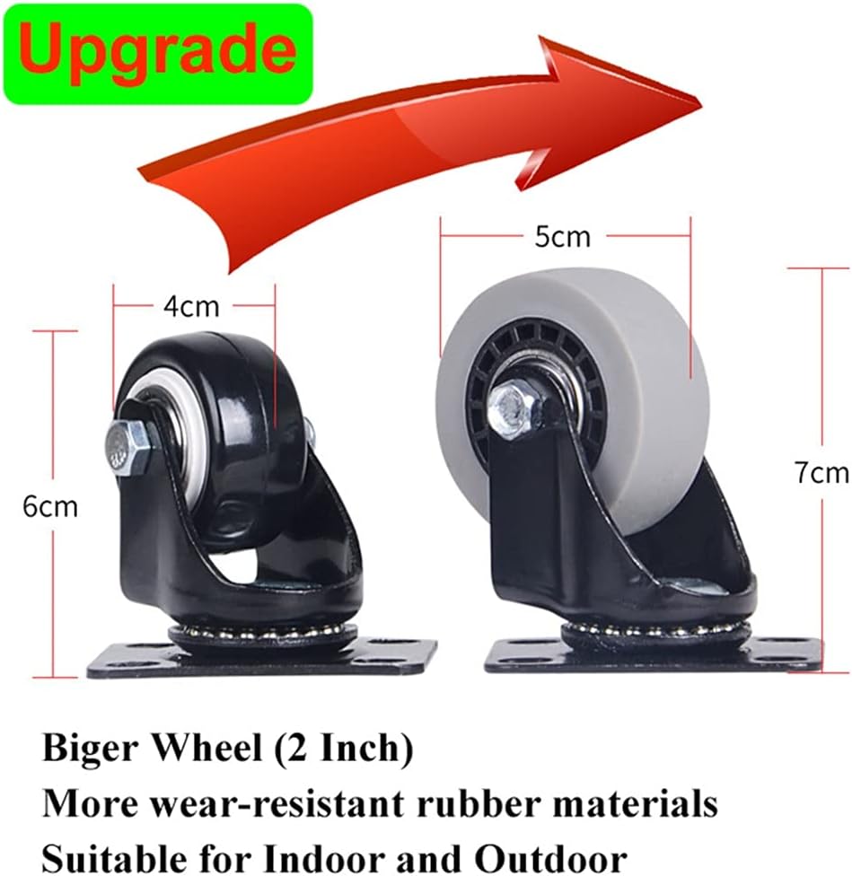 JSEIAJB 440lbs 360 Rotate Wheel Car Folding Luggage Cart Hand Truck for Car Travel Accessory Adjustable Chassis