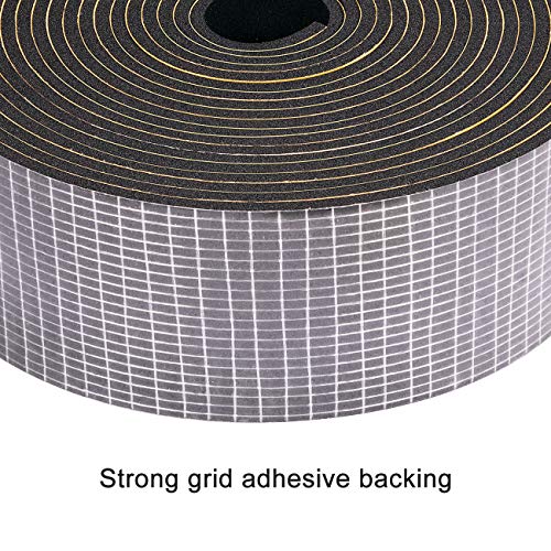 Yotache Neoprene Weather Stripping 2" W X 1/8" T, Self Adhesive Foam Rubber Seal Strip Tape, 16 Ft Length #TOP2
