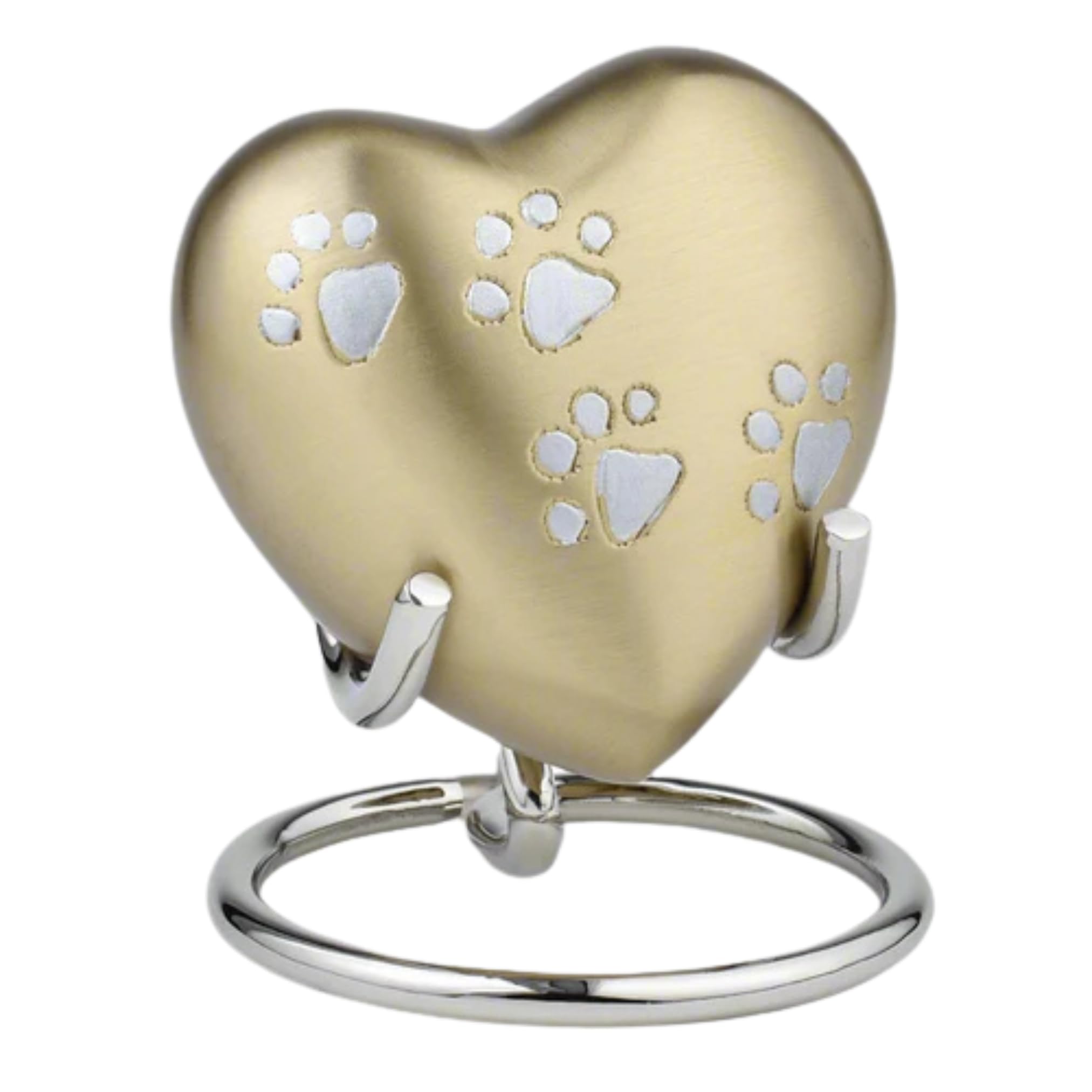 Royal Rapture Urn for ashes Paw Heart Funeral Cremation Memorial Keepsake Pet Dog Cat, Gold, 3"