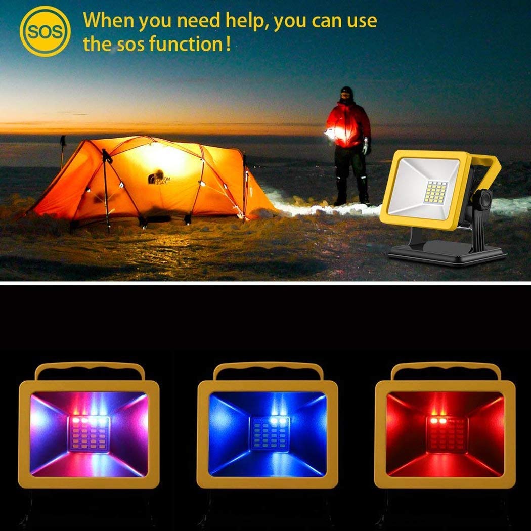 Lampe De Travail LED Magnétique - Lampe Portable Avec Aimant Et Crochet - Pour Chantier, Auto, Camping, Rangement - 7