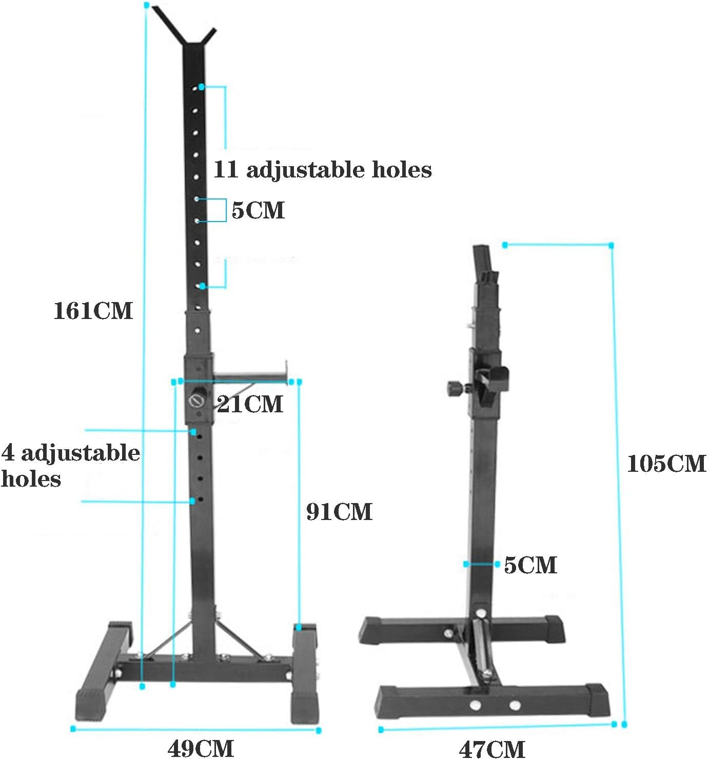 Adjustable Squat Rack Barbell Rack, Max.Load 250 Kg,Bench Press Weight Stand Support for Curl Barbell Barbell Free-Press Bench, for Indoor Gym Fitness Training