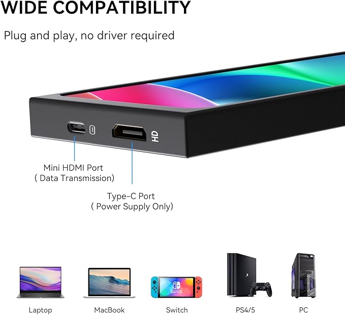 Monitor Mini FHD 11.26 IPS para PC y Raspberry Pi miniatura 3