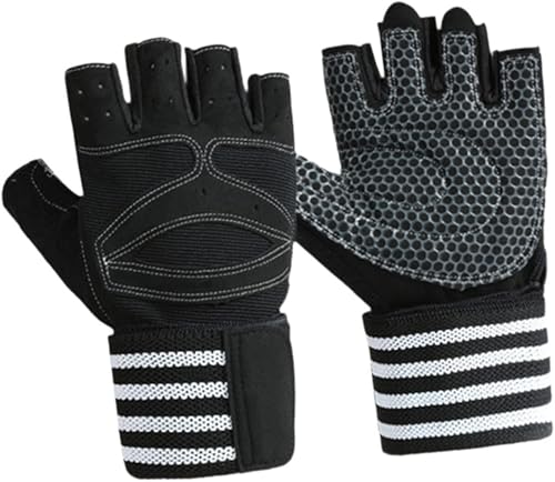 Miniatura 1 de Yiju 2X Workout Gloves Accessory Lightweight Polyester Black Weight Lifting Gloves for Indoor Outdoor Pull Ups Fitness Women Men