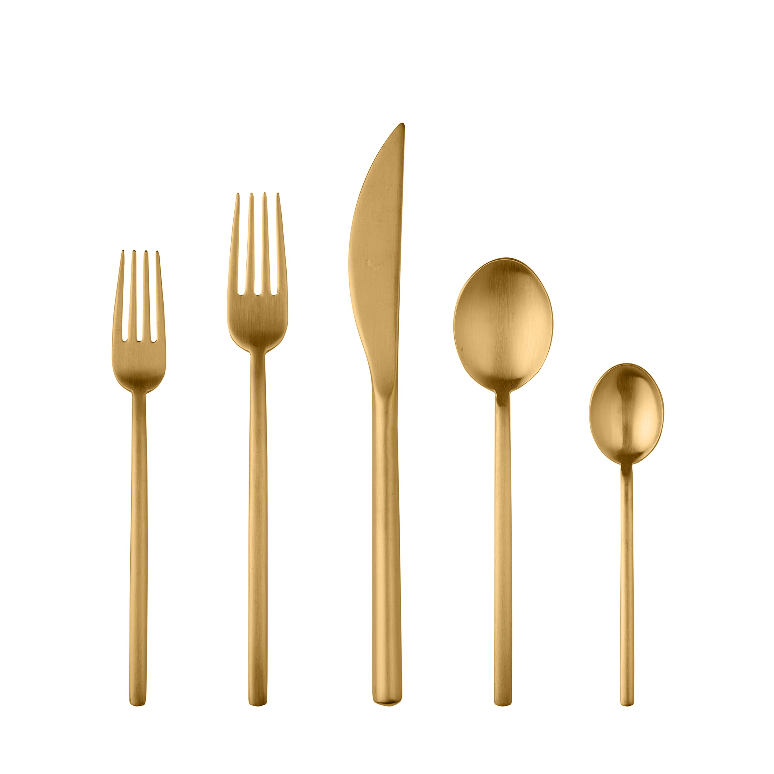 MEPRA, DUE ICE ORO, 20 PIECE FLATWARE SET, GOLD FINISH