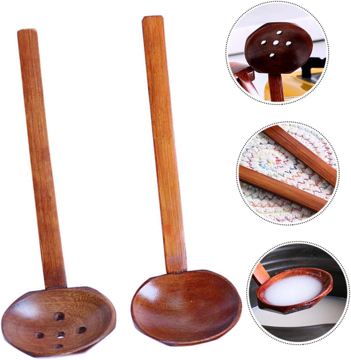 Wooden Spoons for Cooking,2 Pcs Wooden Spoon Home Spoon Big Ladle Baking Pans Handle Cooking Spoon Honey Spoons Table Spoon Eating Spoon