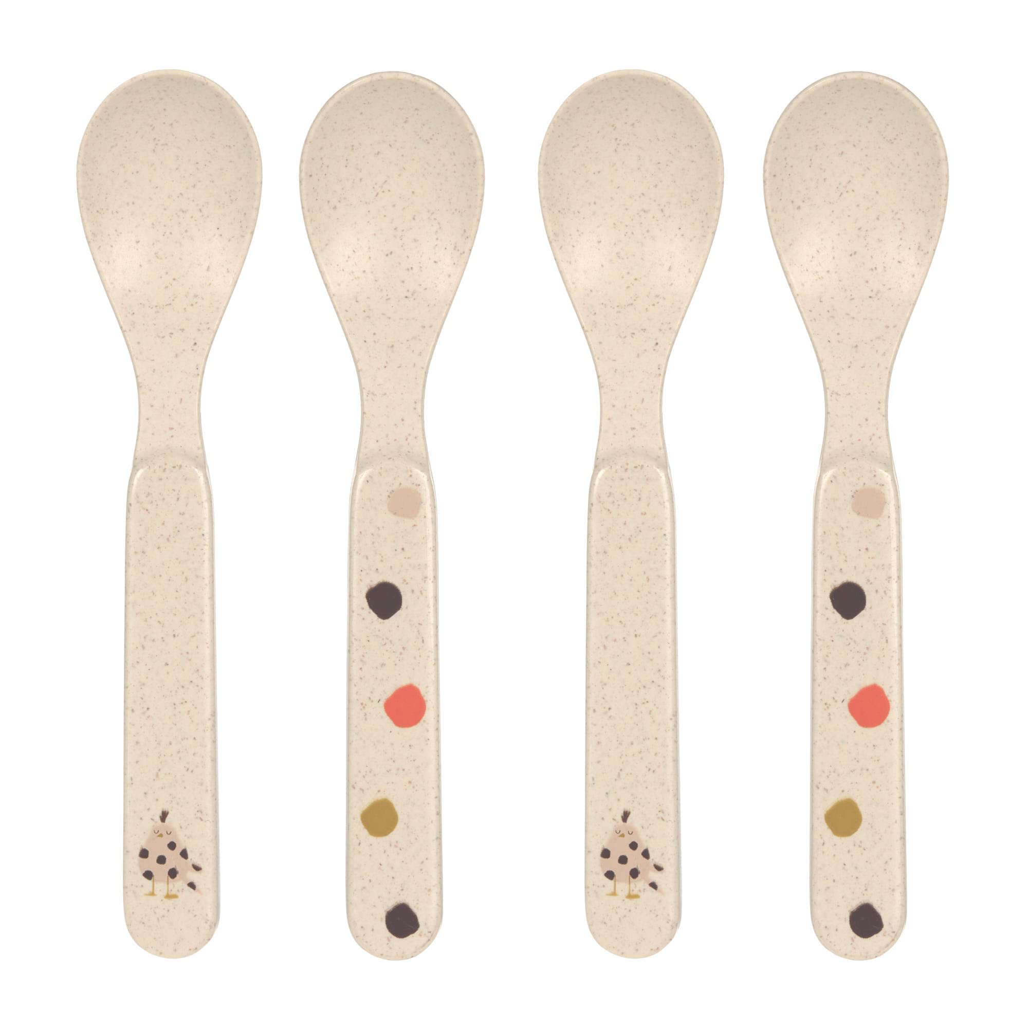 LÄSSIG Children's Spoon Set (4 Pieces) Children's Cutlery Set Without Melamine, BPA-Free, for Dishwasher and Microwave/Spoon Set Little Mateys Spicy Orange