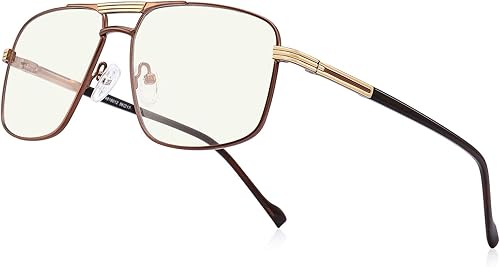 Gafas de lectura para hombre, cuadrado, doble puente, bloqueo de luz azul, para lectura de computadora