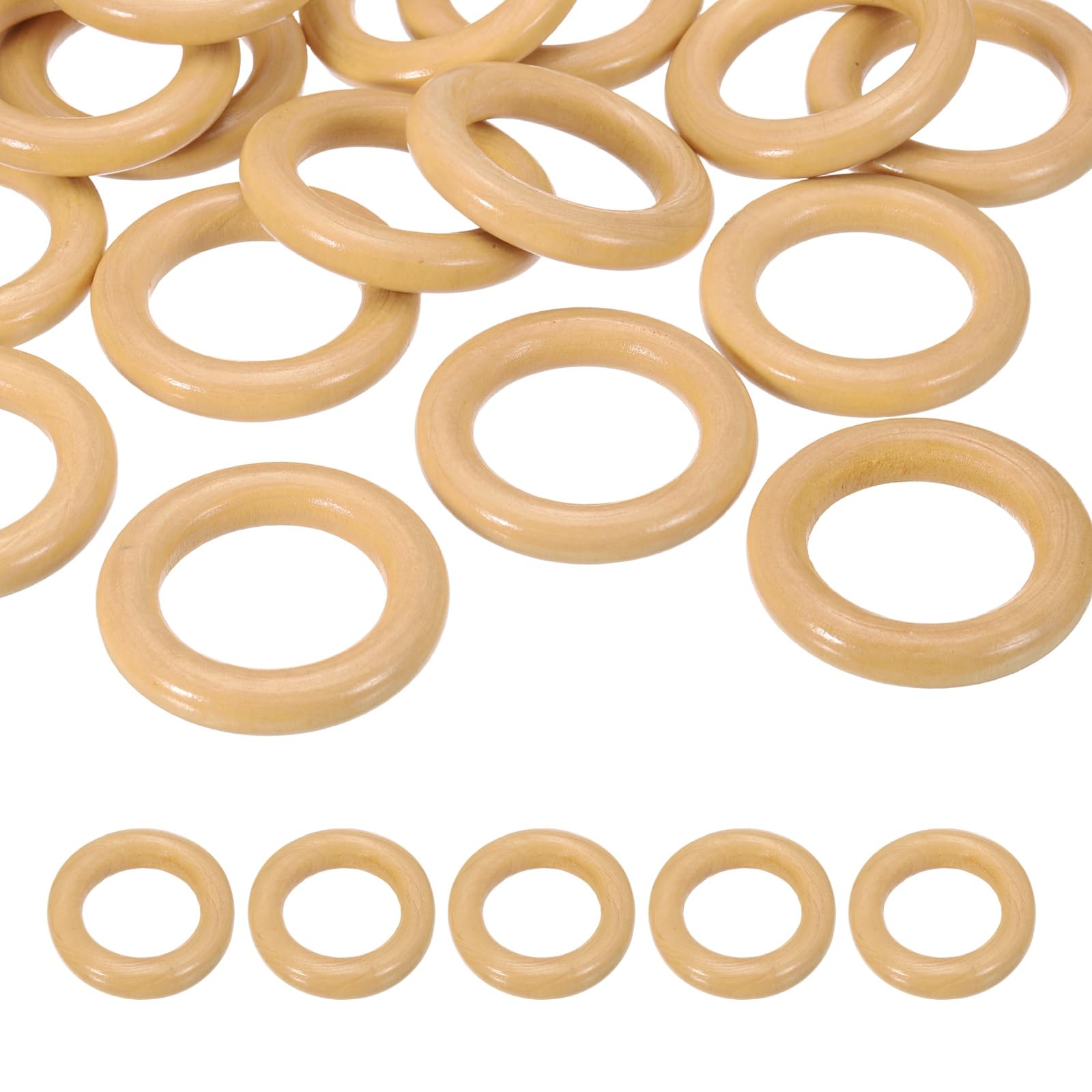 Anneaux en bois pour macramé diy 55mm rond naturel 10pcs