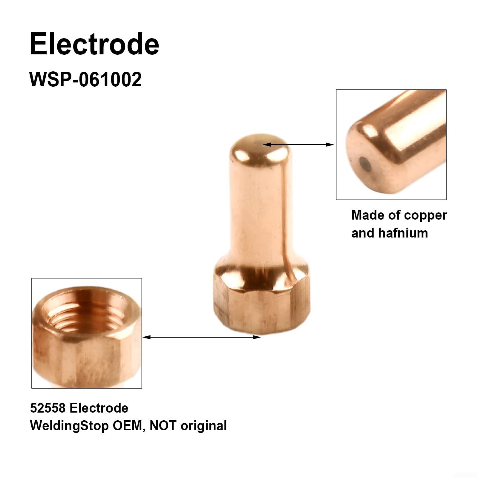 Set di elettrodi e ugelli per taglio al plasma per modelli di torcia PT-80 PT80 IPT-80, 60 pezzi (30 punte + 30 ugelli) compatibile con 52558 5131