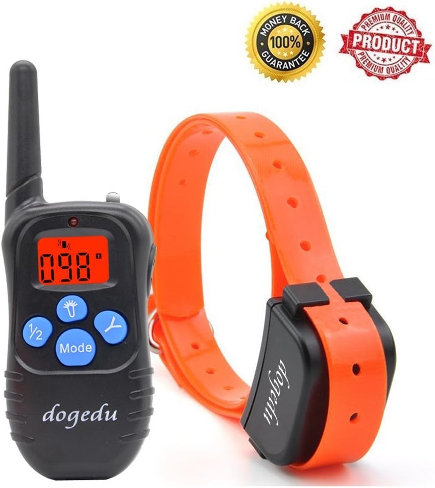 DU518DR1 Rechargeable Rainproof 350 Yard Remote Dog Training E-Collar with Vibration shock flashlight Safebeep