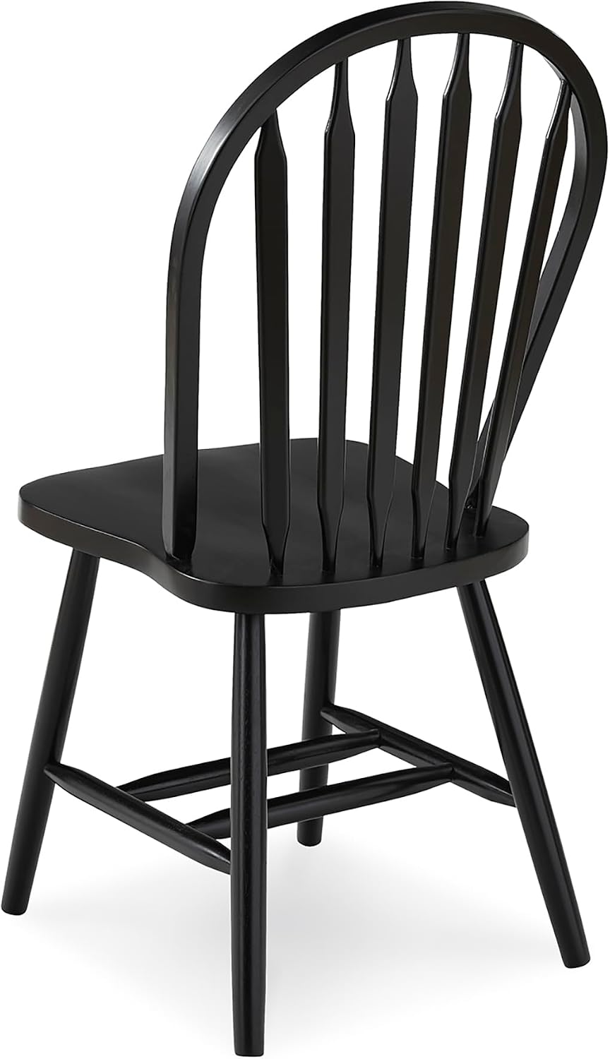 IC INTERNATIONAL CONCEPTS Windsor Solid Wood Arrowback Chair in Black