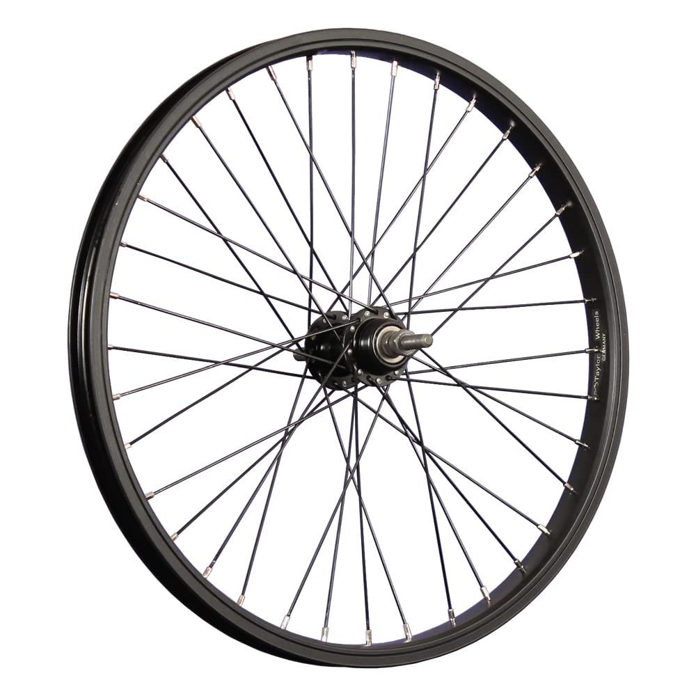 Roue arrière BMX 20 Pouces, Jante Aluminium renforcée, Noire, axe Plein 36 Trous