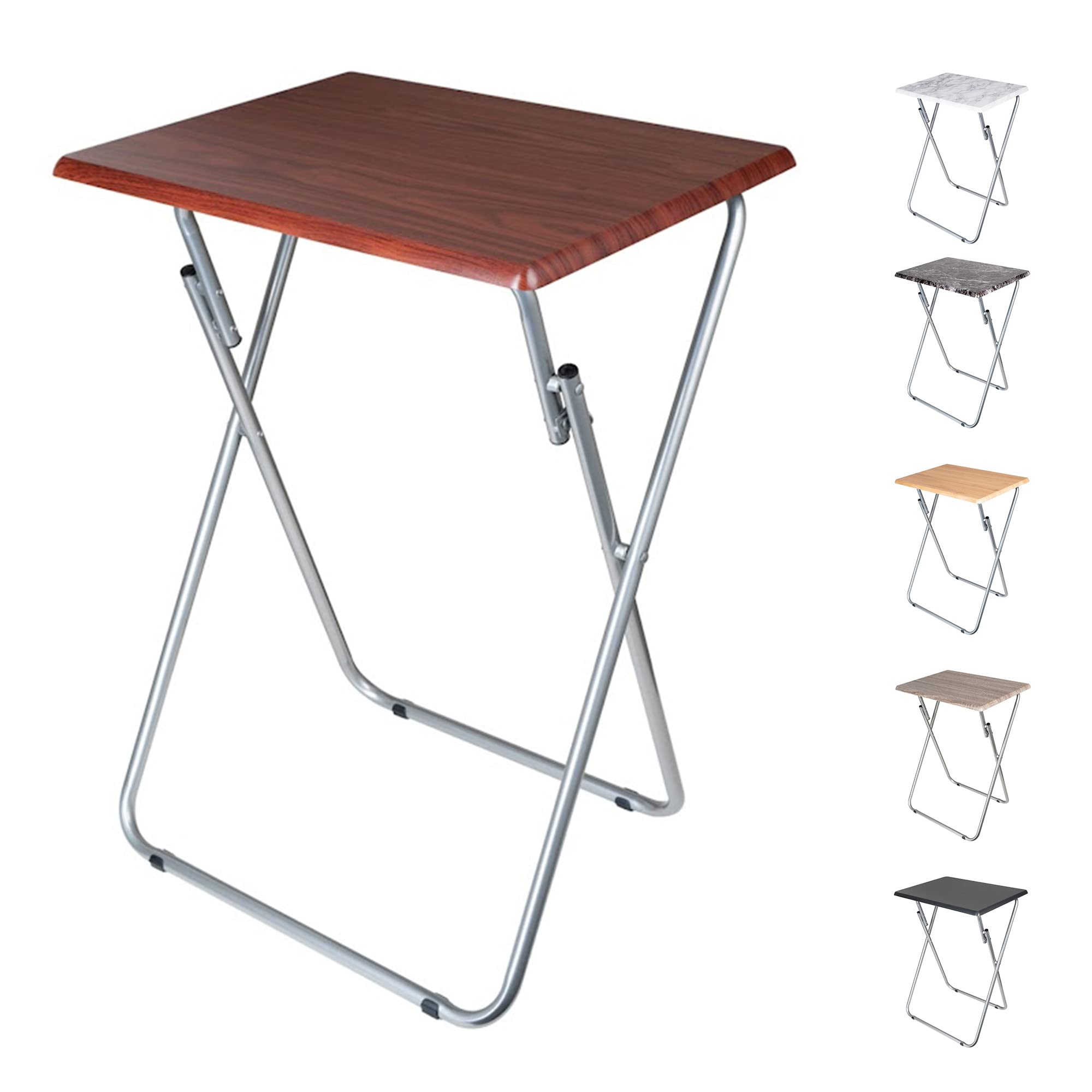 Side Folding Coffee Table, Small TV Snack Tray for Eating, Sofa Laptop Desk, Outdoor Foldable Camping Tables, Living Room 48x38x66cm