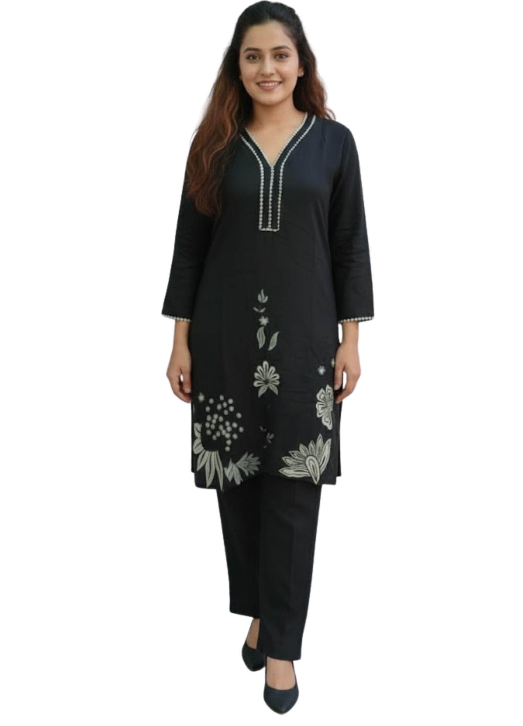 Women's 3/4 Sleeves Top and Pants Co-Ord Outfit For Casual Wear-picture-28