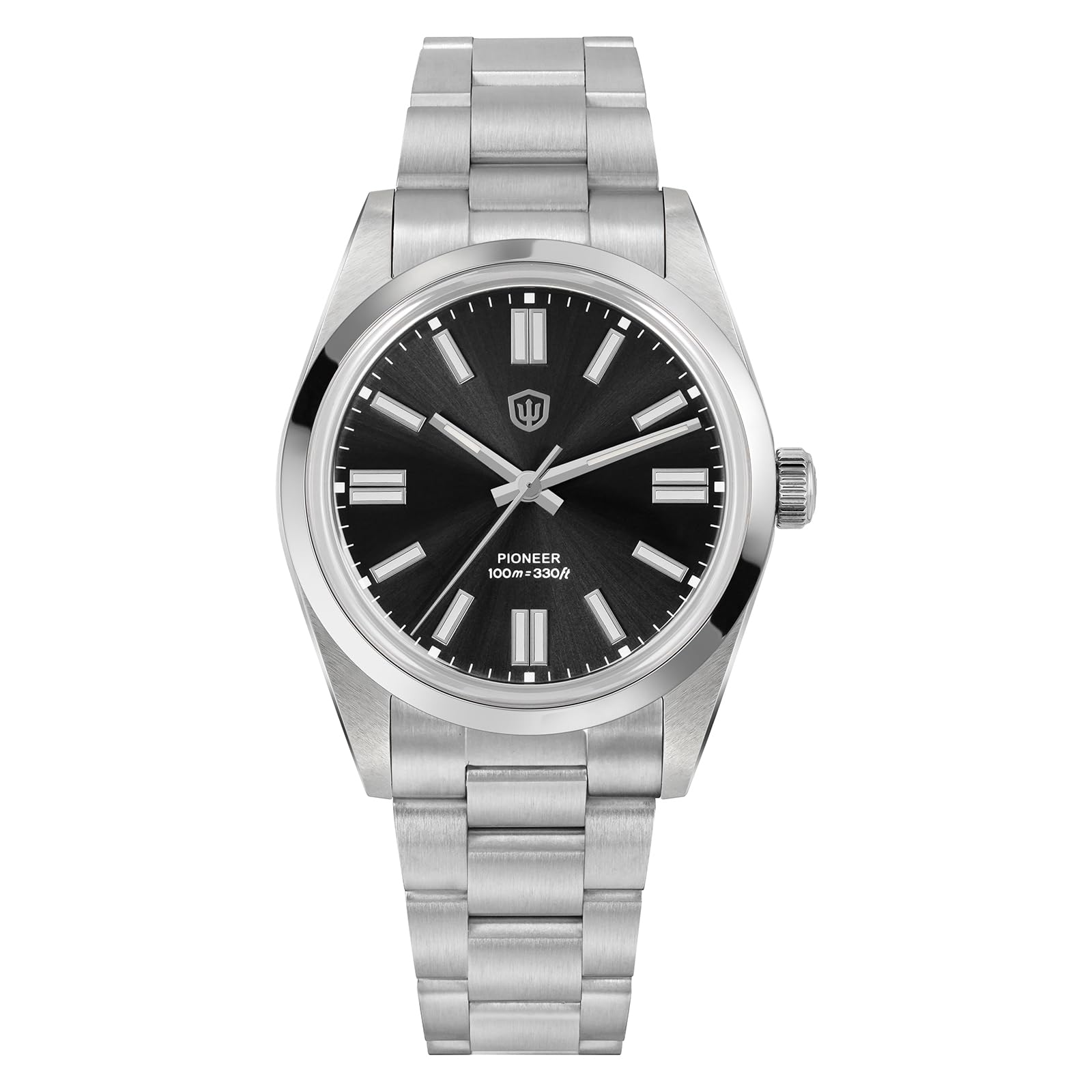watchdives WD1016B-V3 - Reloj japonés VH31 de cuarzo para hombre, esfera de 37 mm, esfera de 10,9 mm, reloj de pulsera de acero inoxidable 316L, resistente al agua hasta 100 m