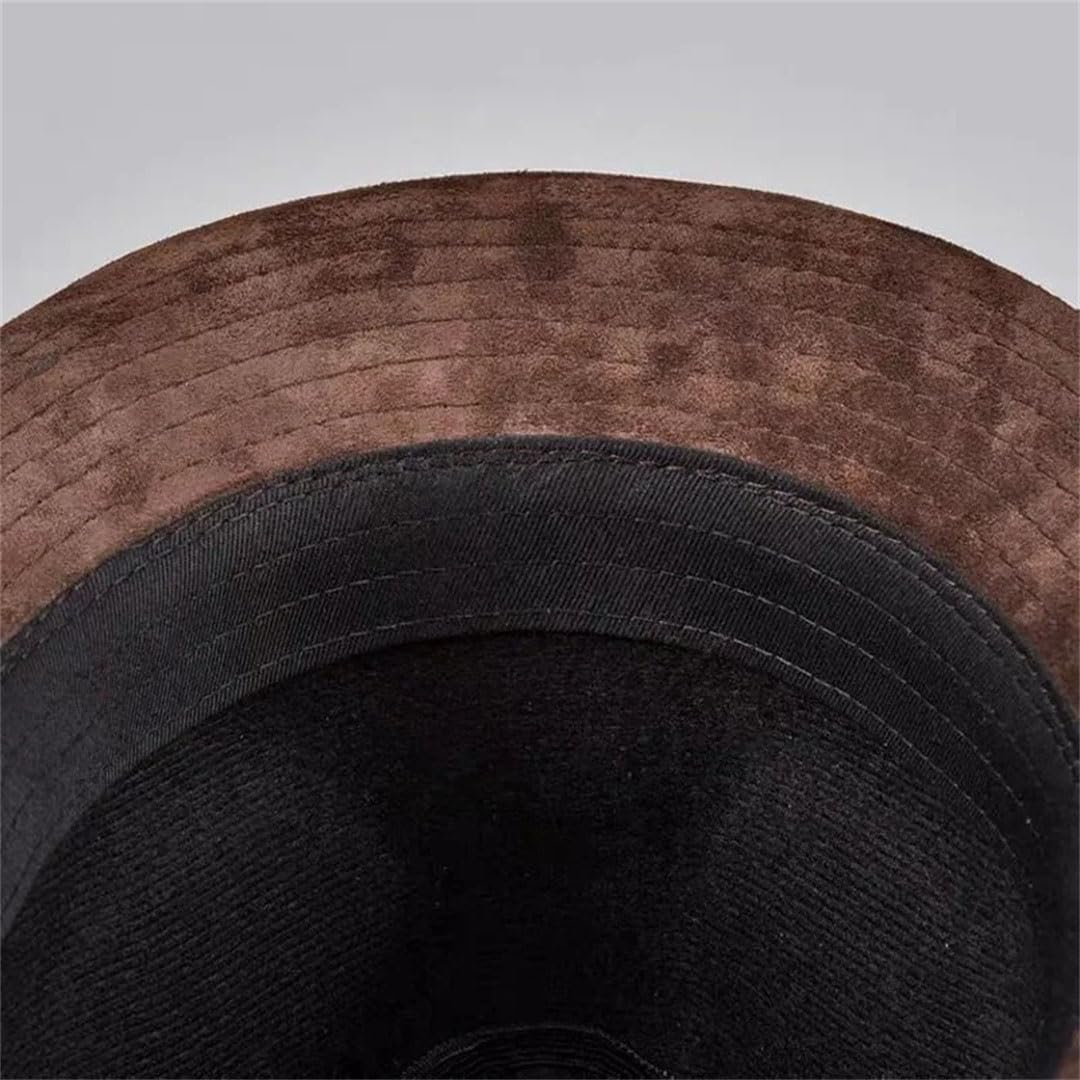 Sombreros de invierno para hombre, de piel auténtica, para hombres y mujeres, estilo británico, de ala ancha