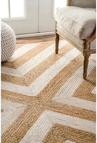 Sanwariya Rugs Handwoven Natural Jute Braided Area Rug, Bohemian, Coastal, Farmhouse Style, Custom Decorative (12x15 Ft) - Image 5