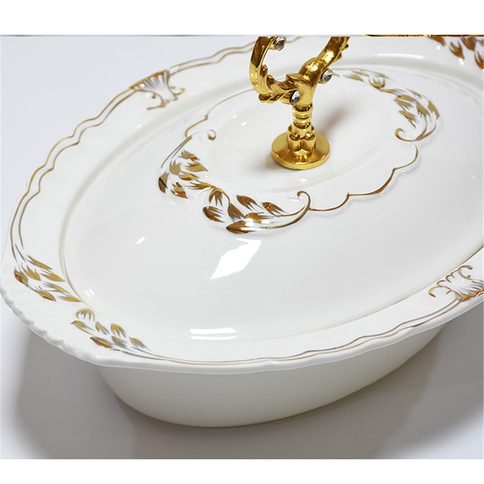 Naczynie do wycierania ze stali nierdzewnej z ceramicznym garnkiem i pokrywkami, okrągła taca bufetowa catering, wielofunkcyjna domowa zupa suchy garnek zastawa stołowa bufet gorący garnek wesela imprezy, białe 1,5 l