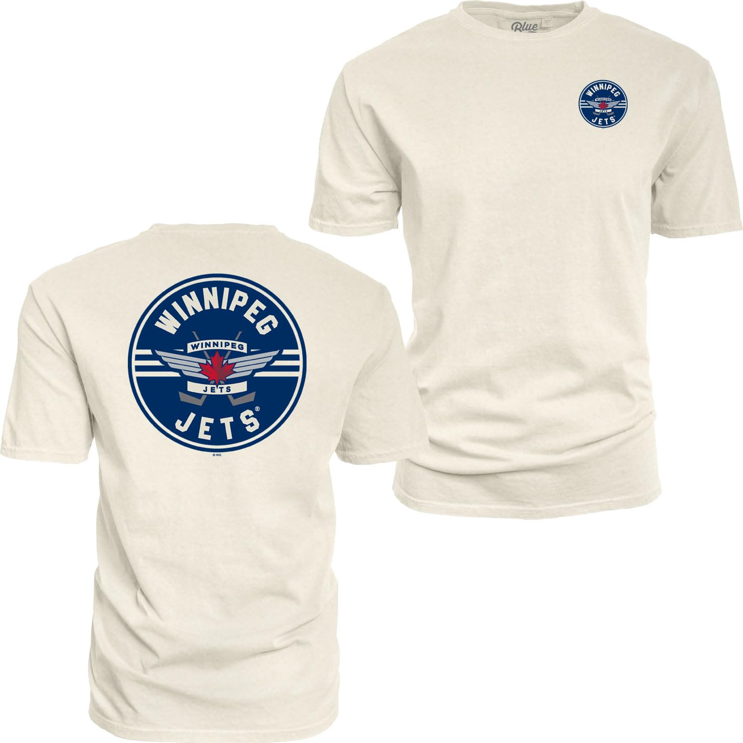 Blue 84 NHL Officially Licensed T-Shirt Ringspun Front/Back Ivory Puck