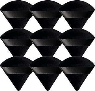 RONG HUA RONGHUA 9Pcs Triangle Powder Puff Eyes Corners Wet and Dry Dual-Use Powder Puff Pads Makeup Sponges Face Powder T...
